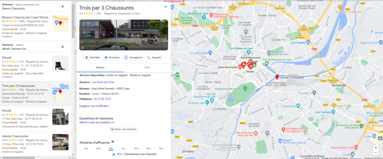 Magasin de chaussure caen - Exemple pour consultant SEO caen et freelance SEO Caen