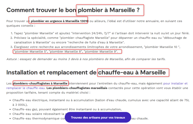 exemple SEO Marseille