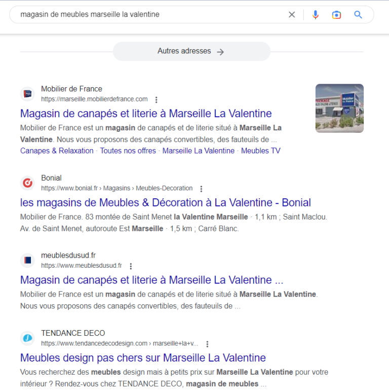 magasin de meubles marseille la valentine - exemple consultant seo marseille
